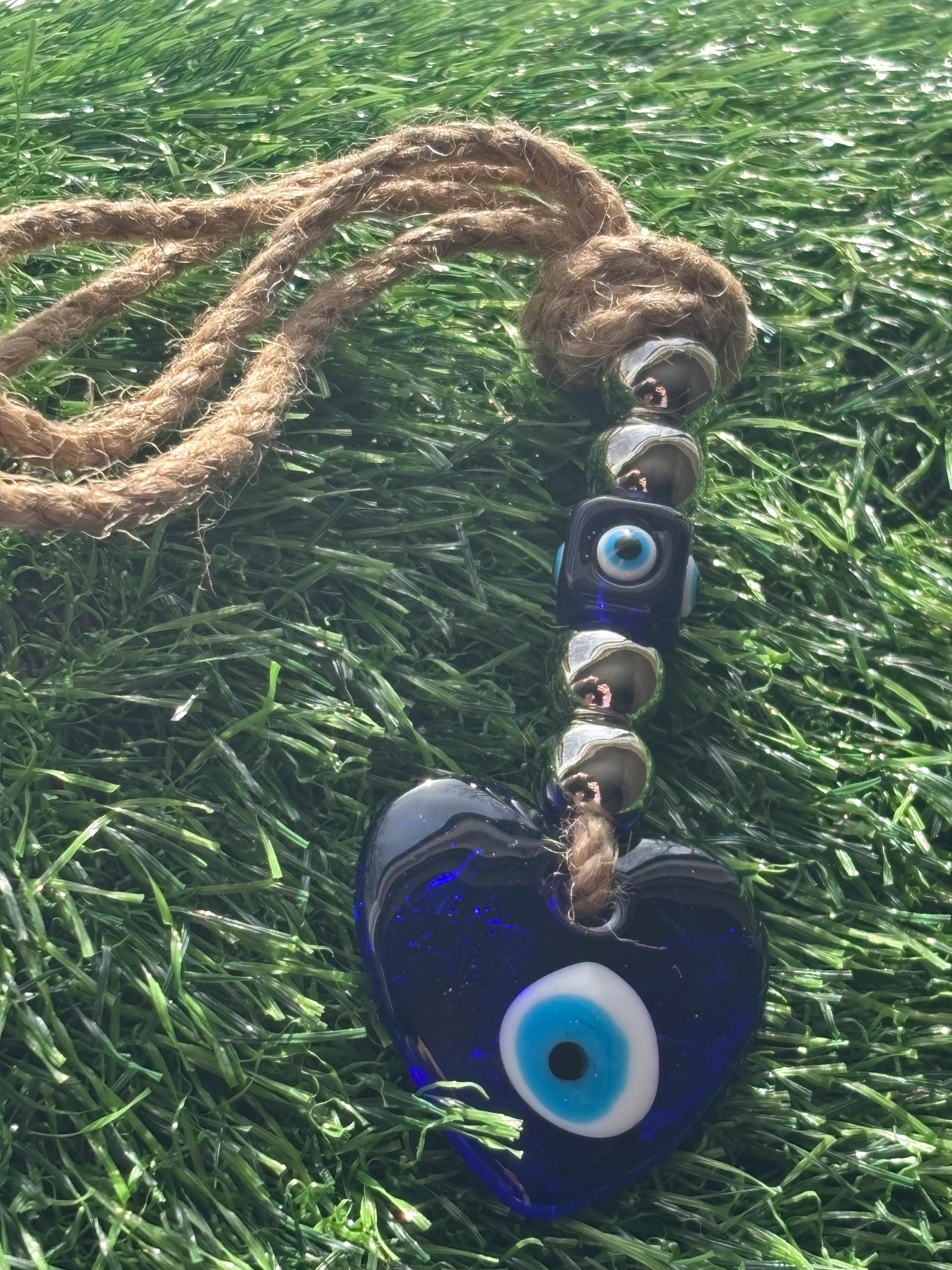 Talisman Rope Evil Eye Heart Shape Nazar Kako Glass Negativity Spiritual Protection ...