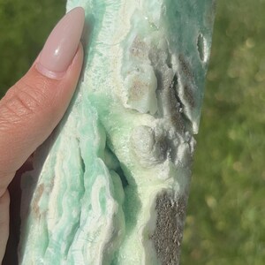 Beautiful Sparkling Aqua Druzy Pocket Hemimorphite Chunky Crystal Tower 689g 8.1 in Part Rough Stunning Color Blasts Perfect Decor Or Gift