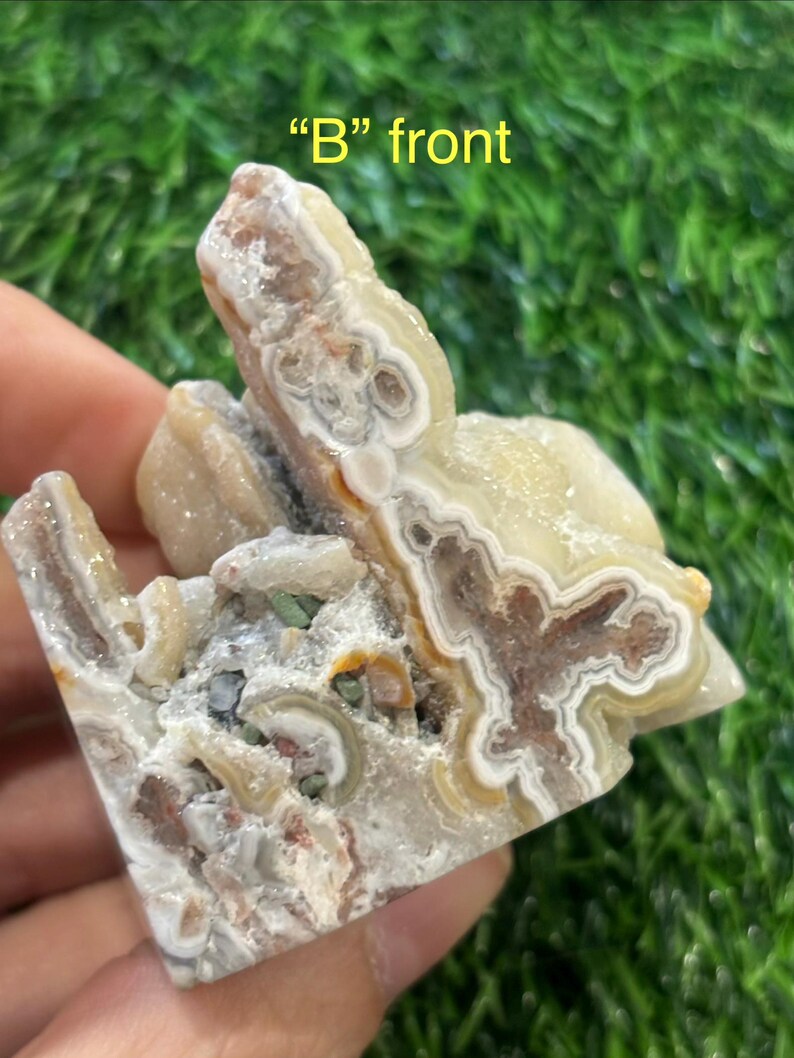Crazy Lace Agate Crystal Polished Slabs From Mexico Beautiful Banding Sparkling Druzy Energy Balance Decor Or Gift B