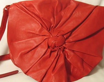 "The La BAGAGERIE", leather soft and drapey red leather bag