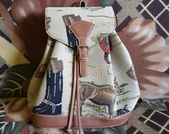 Vintage backpack Italian backpack Stylish backpack Hiking backpack Everyday backpack Lady's backpack Leather backpack Backpack with animals
