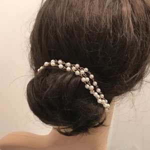 Pearls Hair Chain, Bridal Hair Piece, Wedding Hair Accessories, image 6