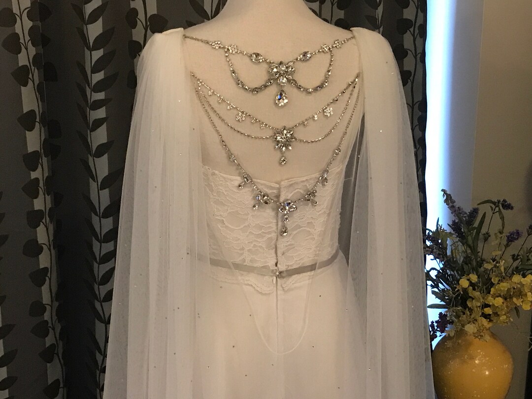 Crystal Bridal Cape__ Wedding Rhinestone Cape, Sparkle Shoulder Cape