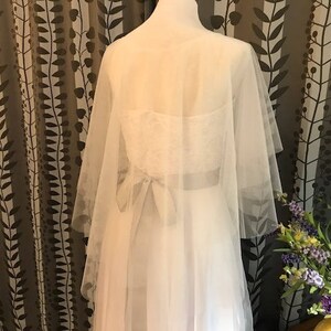 Bridal Cover Up Tulle Bolero, PLAIN, NO Lace, Soft Tulle, White/Off-white/Light Ivory/Champagne__ CU03 image 6