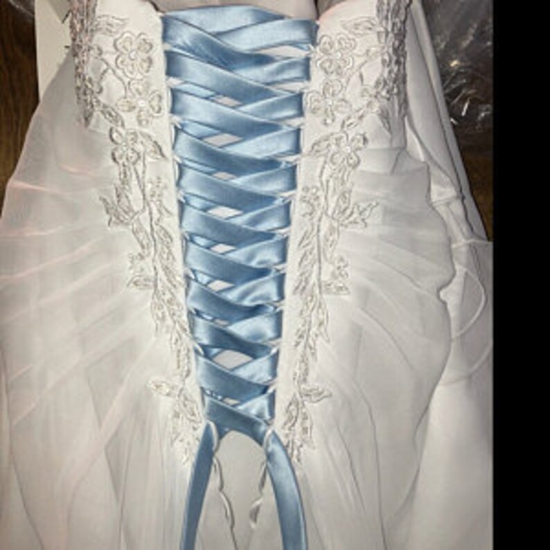 SKY BLUE // Satin Laceup Ribbon for Corset Back Bridal Gown Etsy