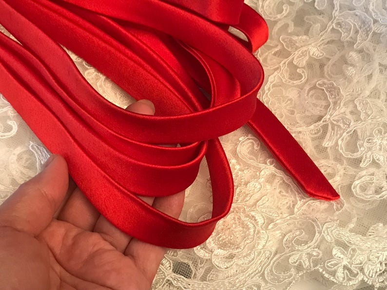 RED // Satin Laceup Ribbon for Corset Back Bridal Gown Etsy Canada