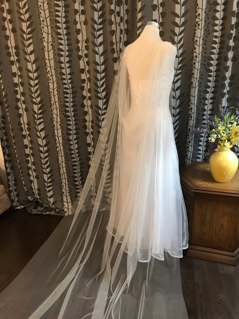 tulle cape veil