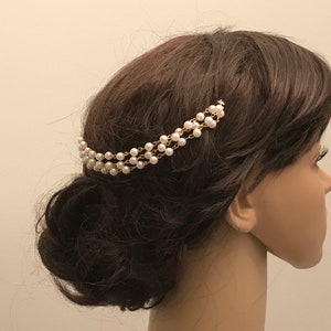 Pearls Hair Chain, Bridal Hair Piece, Wedding Hair Accessories, image 1