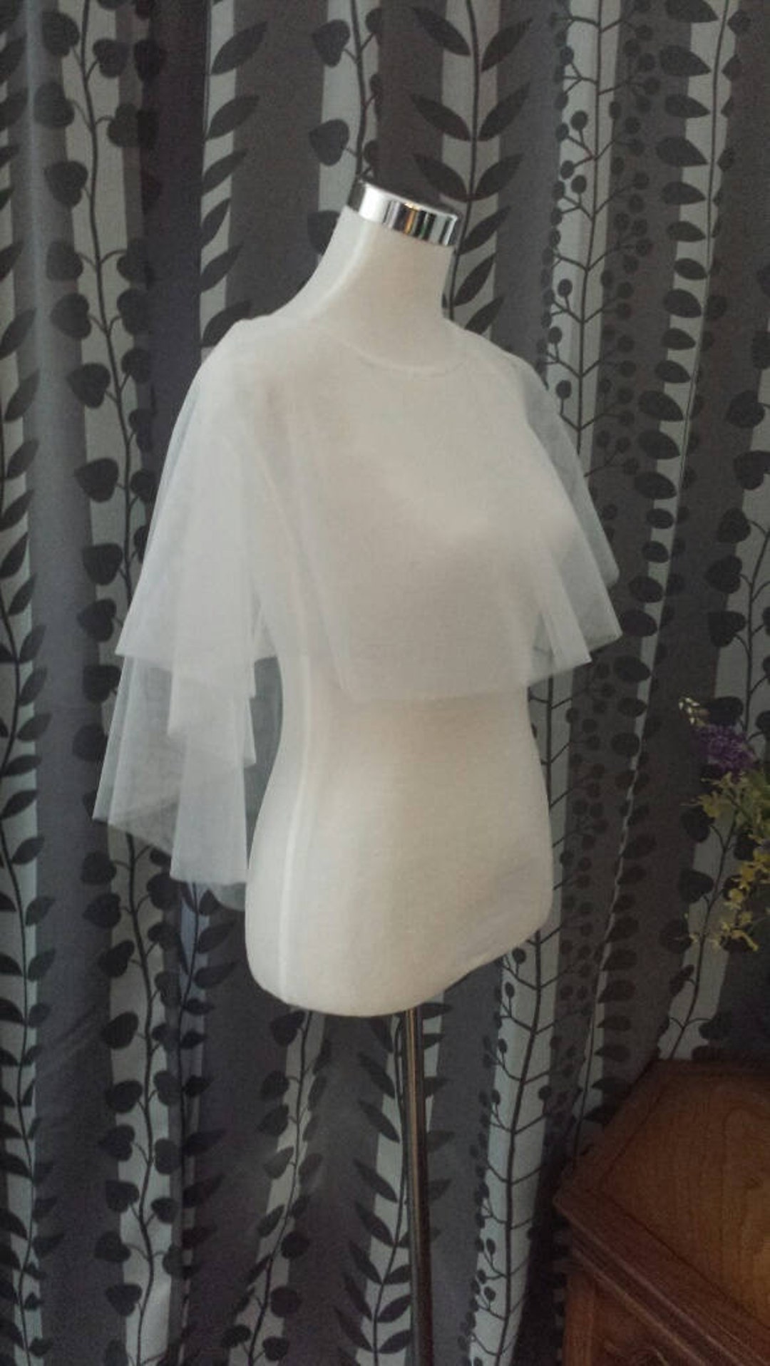 Soft Tulle Cover-up Bolero Capelet With Seed Beads Around - Etsy