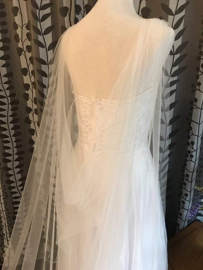 tulle cape veil