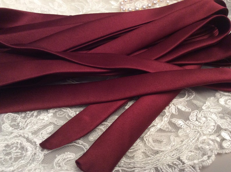 BURGUNDY // Satin Lace-up Ribbon for Corset Back Bridal Gown - Etsy