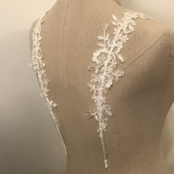 Detachable Lace Straps, OFF WHITE, Made to Order (DS06)