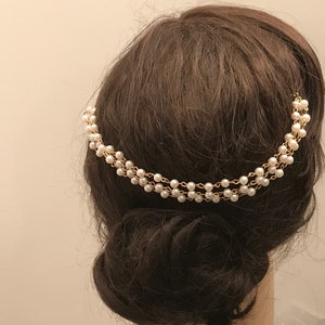 Pearls Hair Chain, Bridal Hair Piece, Wedding Hair Accessories, image 3