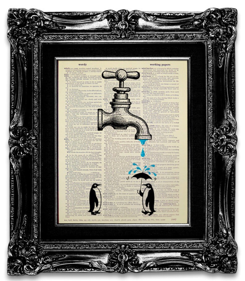 Funny Bathroom Decor Funny BATHROOM Art Penguin BATHROOM Etsy