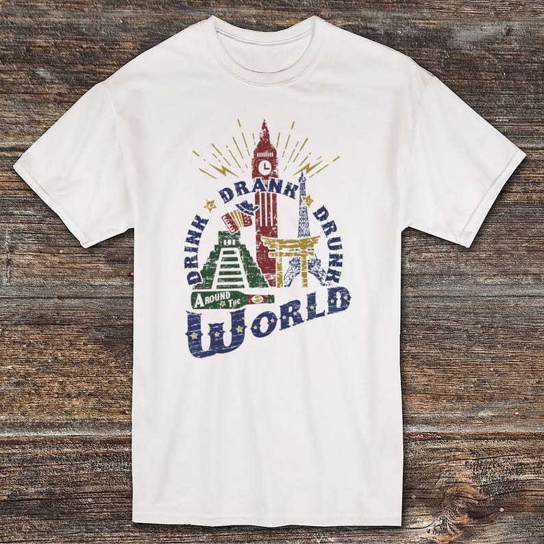 Drink Drank Drunk Around The world Epcot T shirt Walt Disney Etsy
