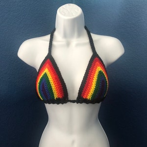Rainbow Crochet Bikini Top