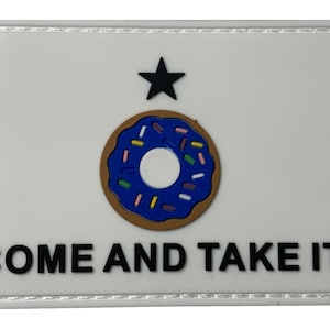 Come And Take It Donut Blue Patch Thin Blue Line Funny Texas Morale Patch Handmade Hook & Loop Backing