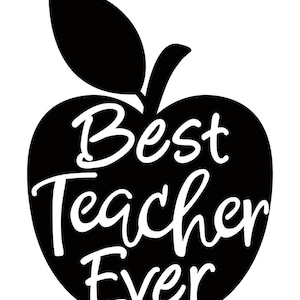 Any Color Best Teacher Ever Apple Decal Sticker for car cup Teaching