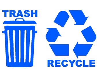 Recycle Trash Symbol Decals Choose Color & Size
