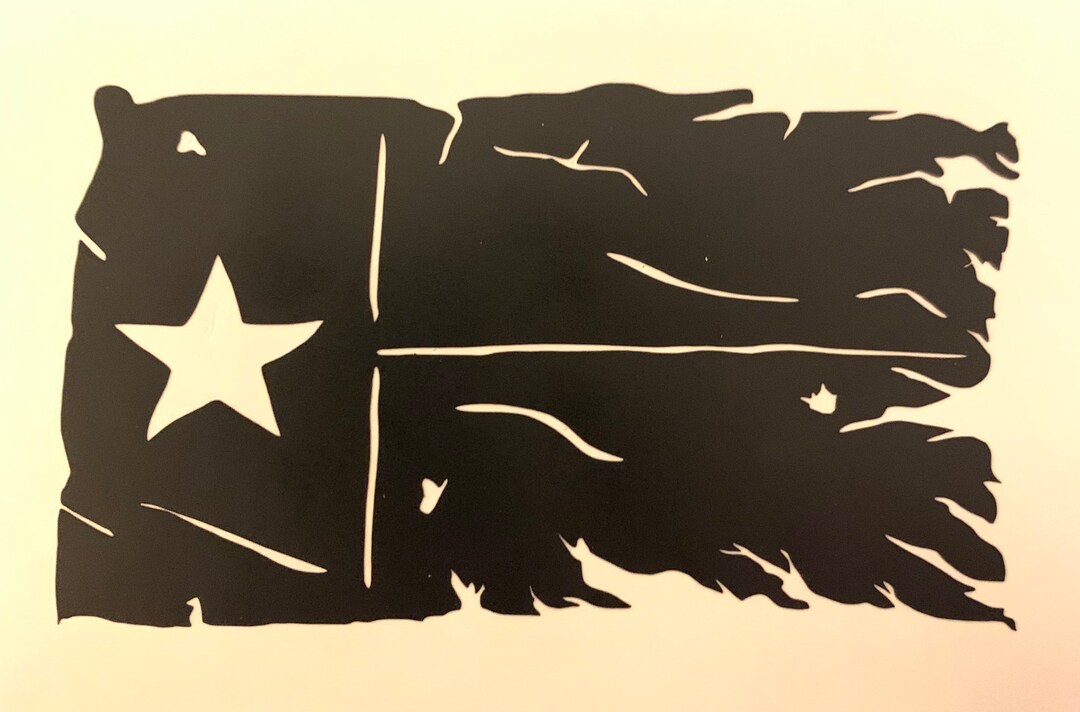 Texas One Color Texas Tattered Distressed Flag One Color Decal Sticker Car Truck Cup ...