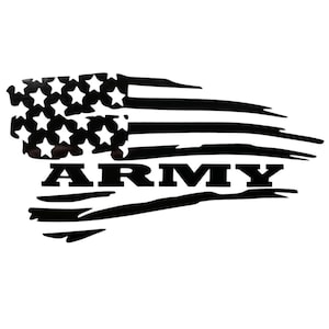 Army American Flag Tattered Distressed Military Decal Sticker Car Truck Cup
