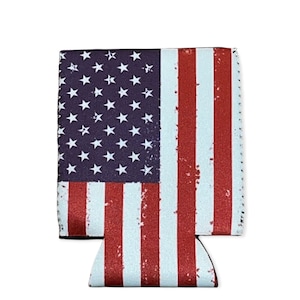 One  USA Flag Beverage Can Cooler Sleeves - Beer Holder America