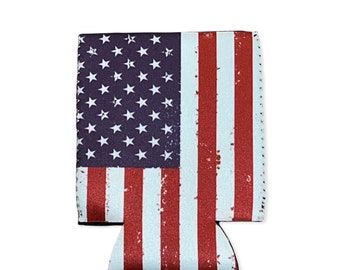 american flag cigarette case One USA Flag Beverage Can Cooler Sleeves