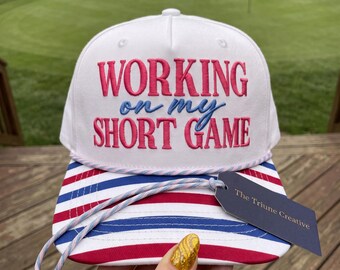 Working On My Short Game Embroidery Design | Funny Golf Humor Dad Hat Pattern | Machine Embroidery Files PES DST 3 Sizes