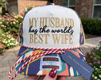 Design de bordado com frase engraçada para esposa, arquivo de bordado à máquina para melhor esposa, presente para marido, frase de aniversário, formatos PES, DST e EXP, 3 tamanhos.