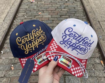 Certified Yapper Embroidery Design | Funny Gen Z Meme Quotes Hat Pattern | Machine Embroidery Files PES DST 3 Sizes