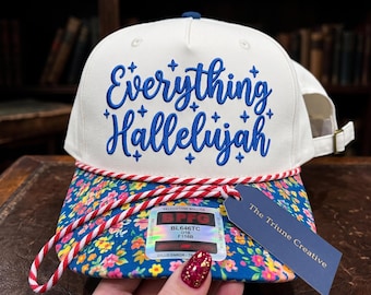 Design de bordado cristão, Arquivo de bordado à máquina "Every Thing Hallelujah", Frase de fé, louvor e adoração, Presente religioso PES DST EXP 3 tamanhos