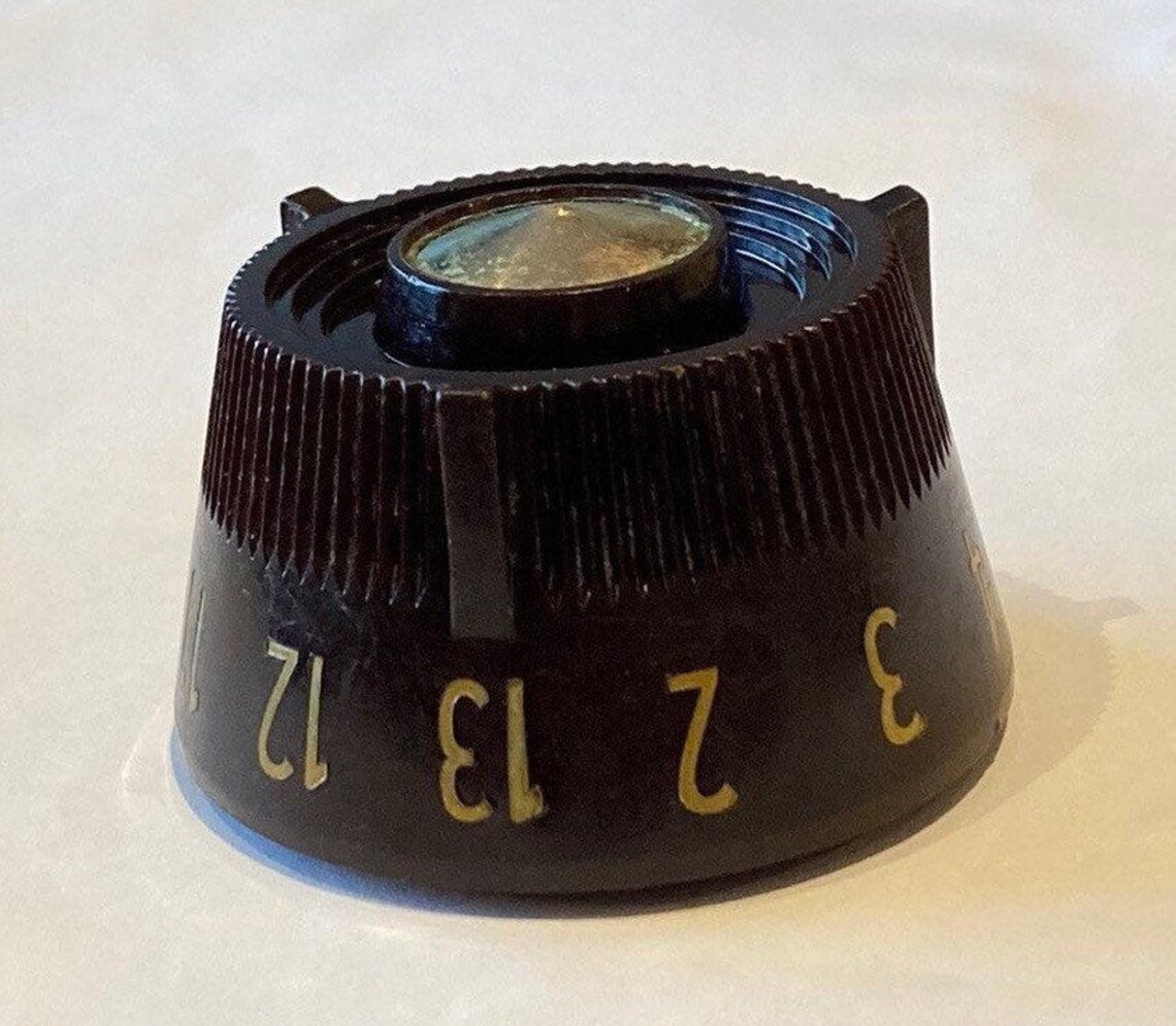Vintage TV Channel Knob Dial Brown Gold D Shaft Splined 5 cm Etsy