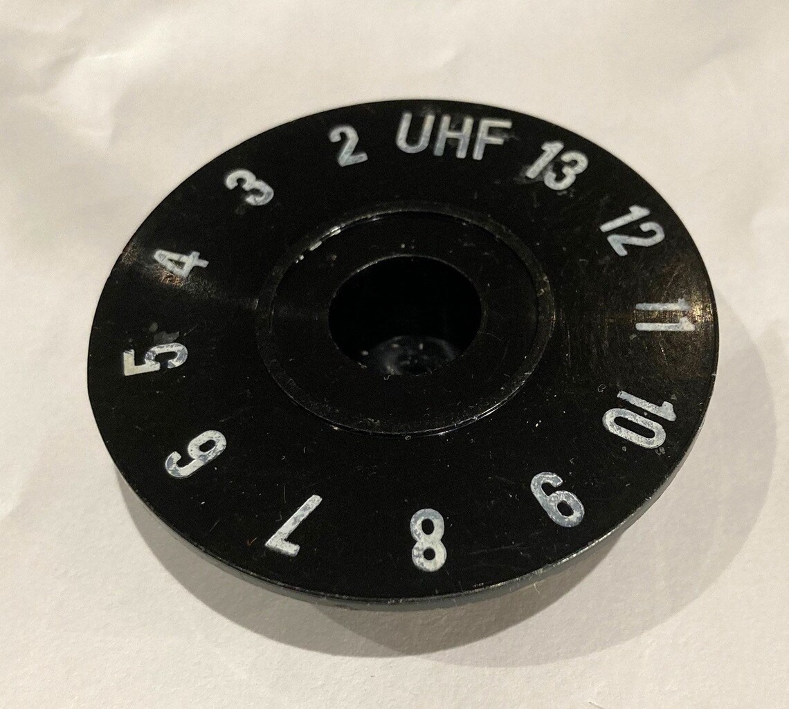 Vintage TV Knob UHF Channel Selector Black Bakelite 6.5 cm Etsy