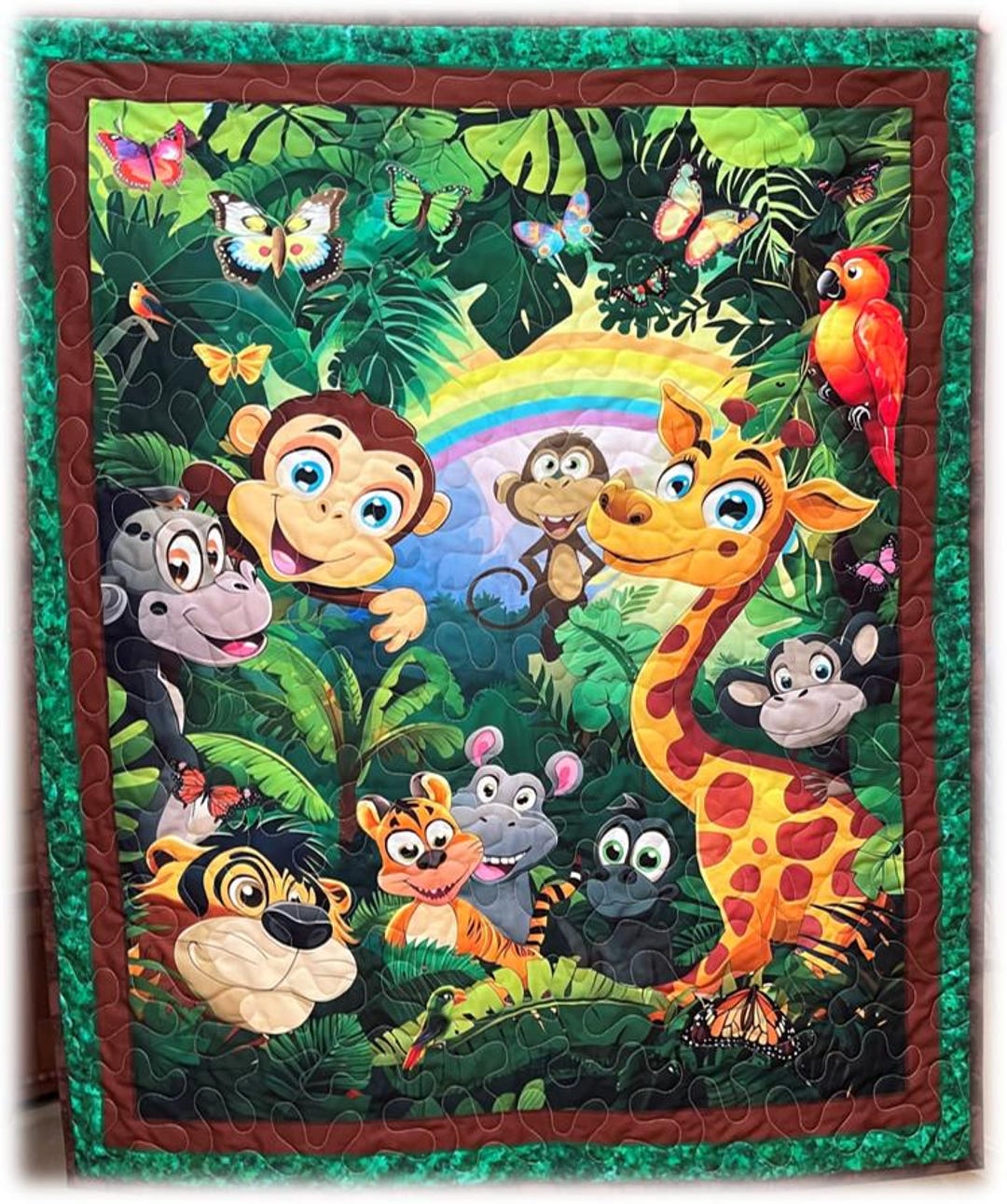 Jungle Baby Animals Quilt - Etsy