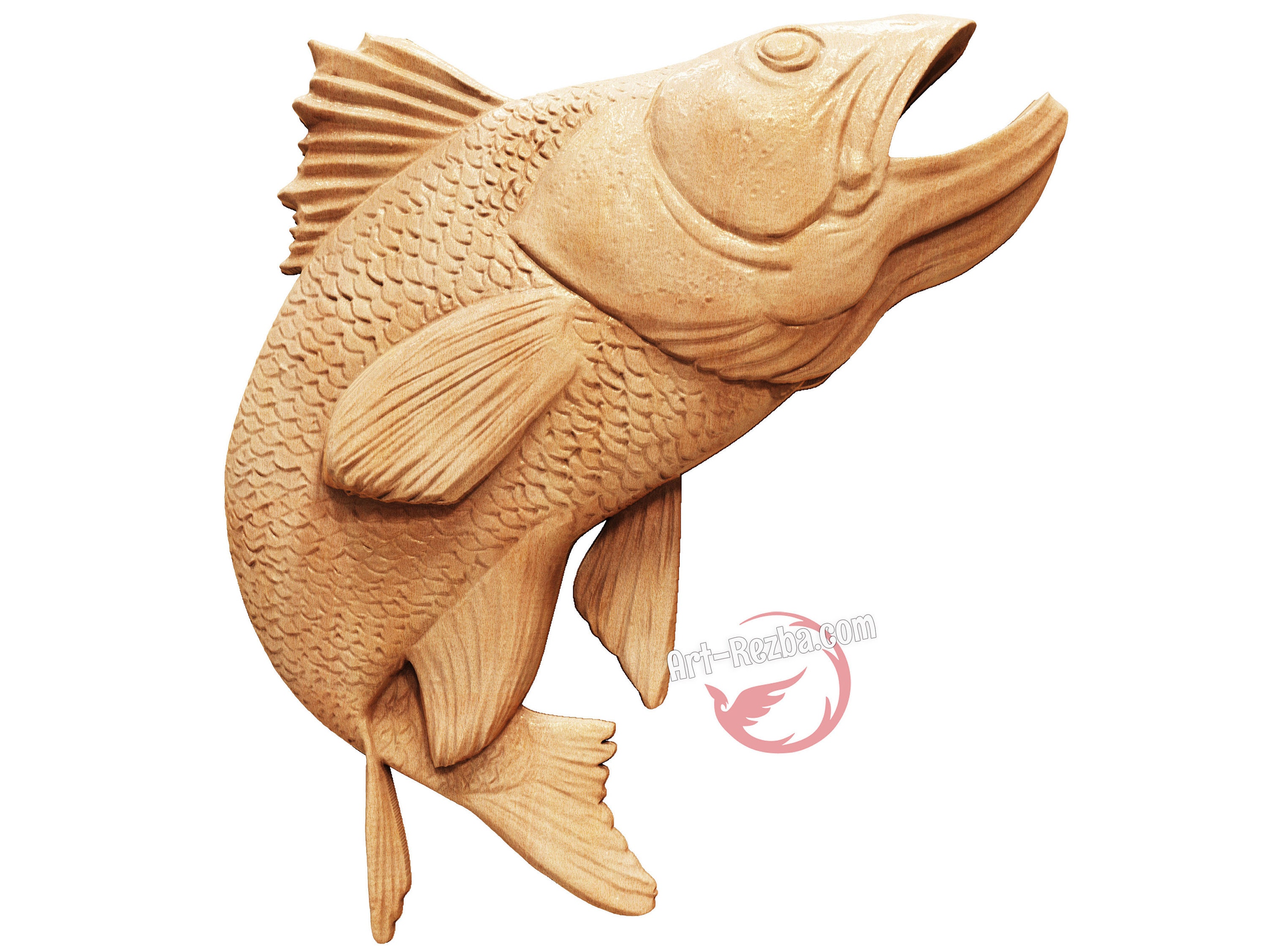Trout Fish BasRelief Wood Carving Custom Wild Life Wall Etsy