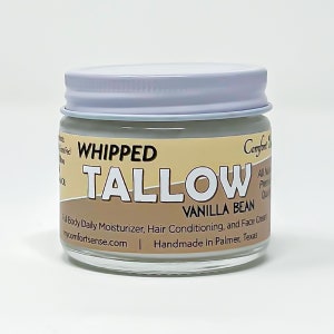 2oz TRAVEL SIZE Vanilla Whipped Tallow, Grass fed Beef Tallow Moisturizer, Vanilla Bean Tallow
