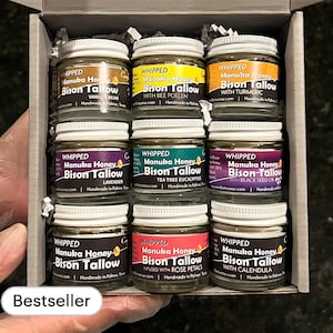 Sampler/Gift box of Manuka Honey & Bison Whipped Tallow Cream with 850+MGO Manuka Honey, Whipped Tallow, Whole body moisturizer