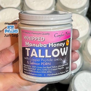 ghk-cu whipped tallow honey balm with methylene blue WAESKI Ghk-Cu Peptide Cream Contains Manuka Honey and Grass-Fed Beef Tallow Repair Skin Barrier Methylene Blue With Beef Tallow