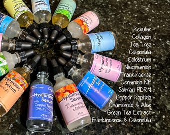 Hyaluronic Serum with Green Tea Extract, Hydrating Face and Neck Skincare