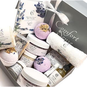 Time to Relax Gift Set, Lavender Spa Bath Gift Box, Gift for her, Birthday Gift set, Birthday Gift Box, Gift Basket for women, Mother's Day