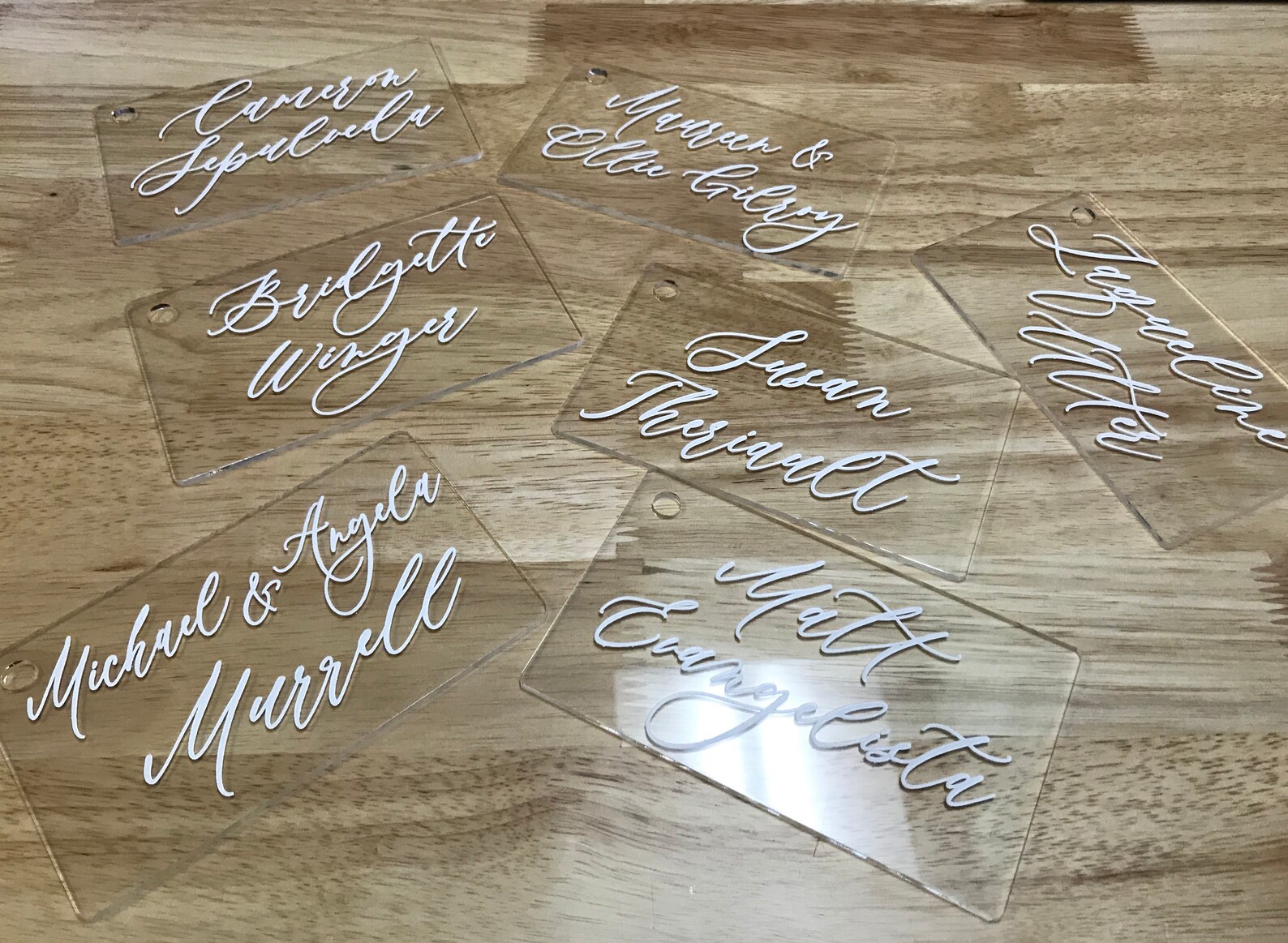 Acrylic Cursive Engraved Plate Names Custom Guest Names Etsy