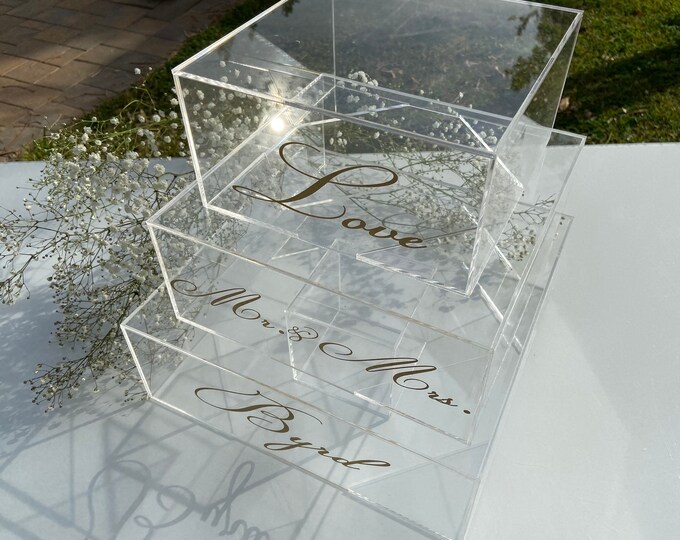 Personalized Cake Display Stand Wedding Birthday Anniversary Acrylic