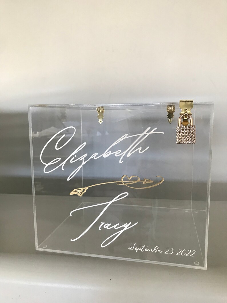Personalized Engraved Wedding Card Box With Slot /acrylic Etsy
