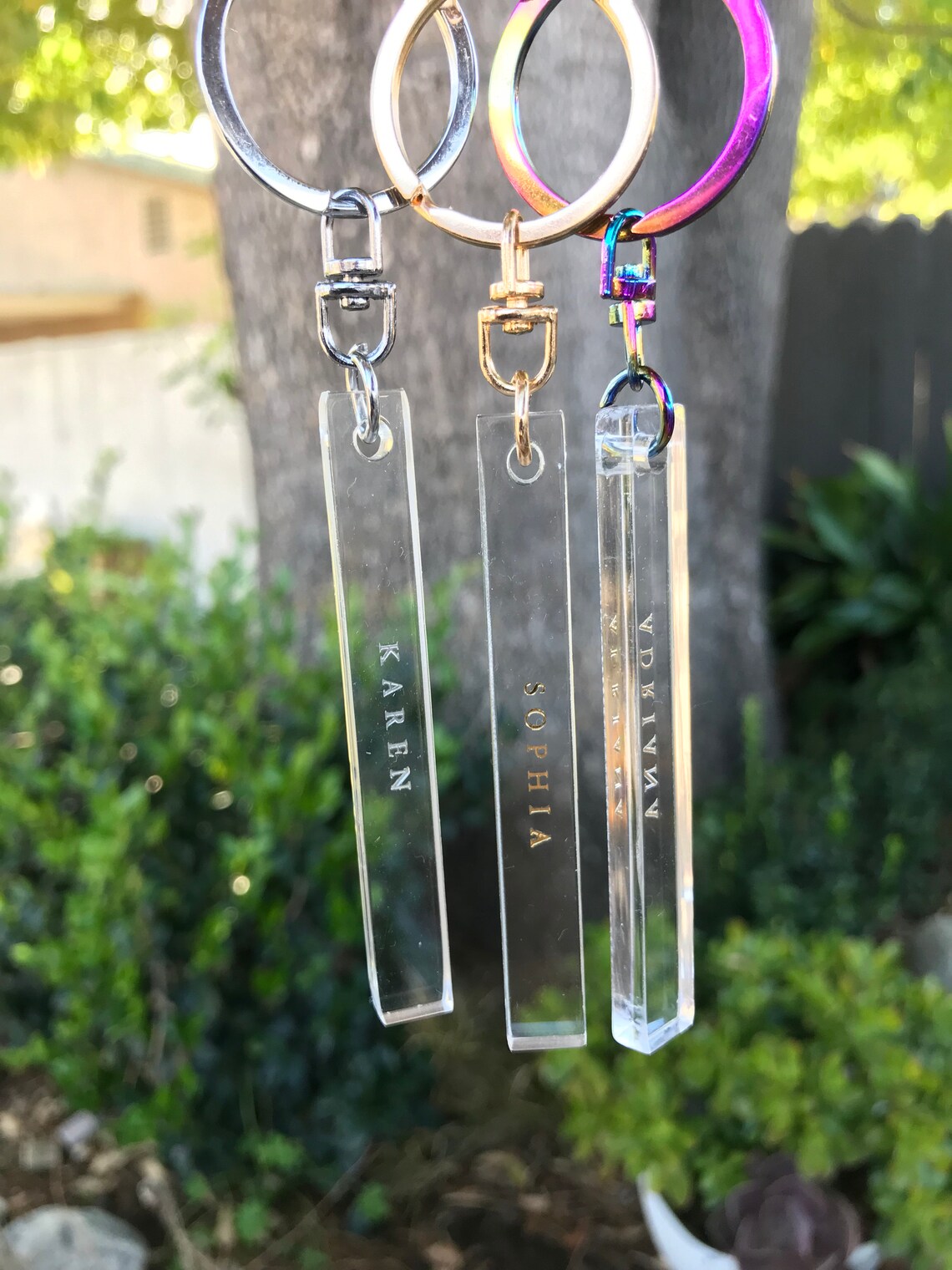 Clear Acrylic Custom Name Keychain. Embossing Keychain. Gift Etsy