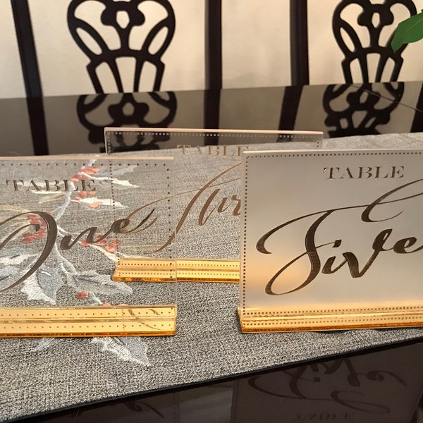 Table Numbers Acrylic Mirror Gold Silver For Wedding & Event Table Decor Elegance Luxury