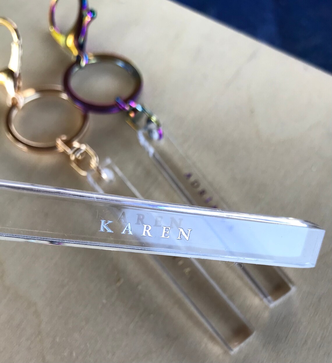 Clear Acrylic Custom Name Keychain. Embossing Keychain. Gift Etsy