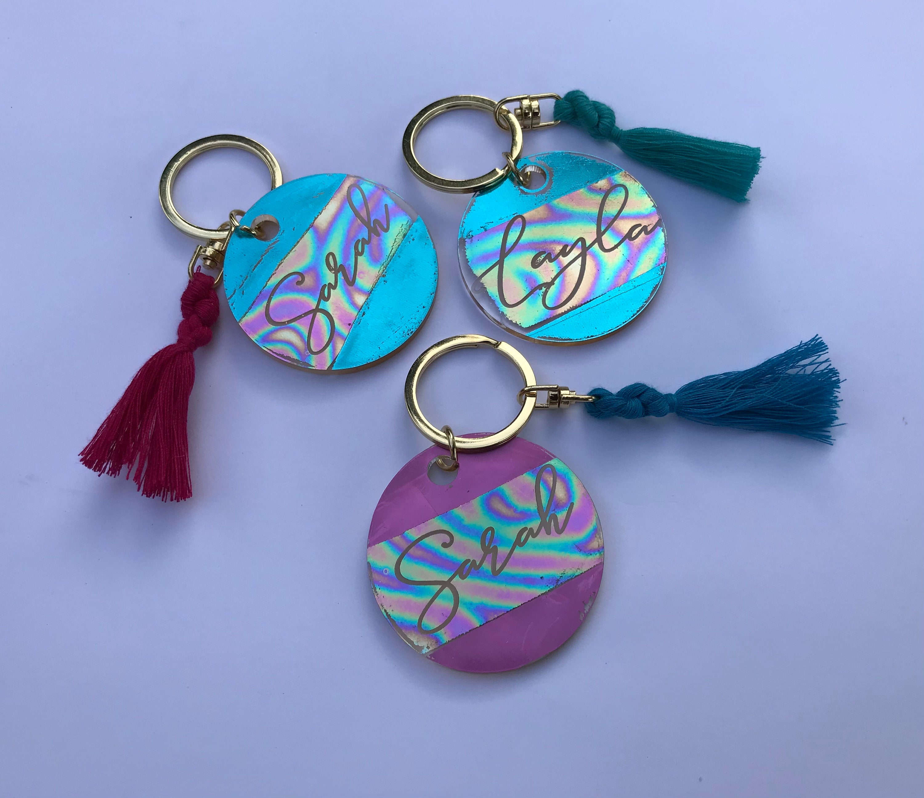 Personalized Modern Keychain. Acrylic Circle Keyring. Party Etsy