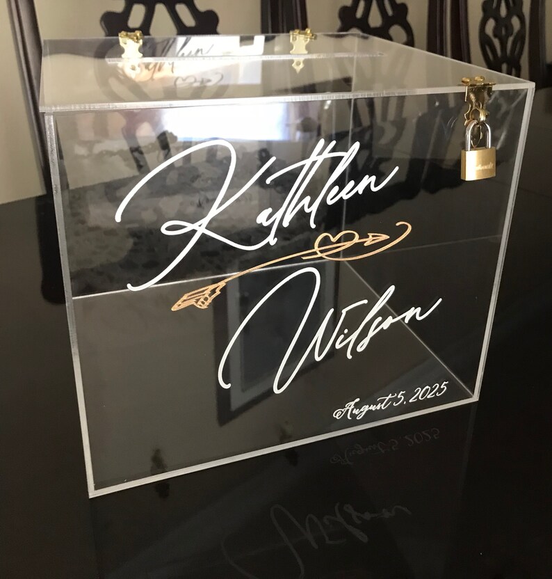 Personalized Engraved Wedding Card Box With Slot /acrylic Etsy