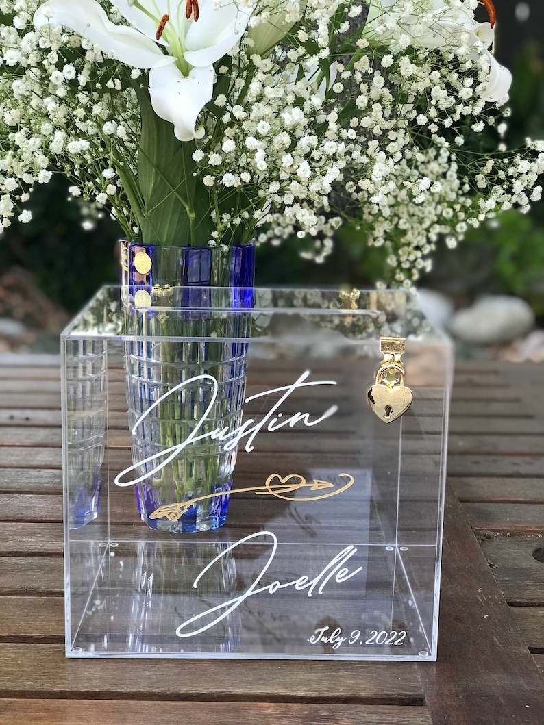 Personalized Engraved Wedding Card Box With Slot /acrylic Etsy