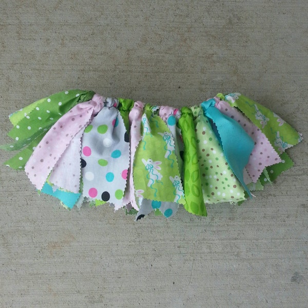 Spring Bunny Fabric Scrap Tutu Skirt - green tutu - pink tutu - polka dots - Easter outfit - springtime - photo shoot outfit